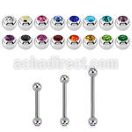 bbjb25xs barbell acero quirurgico dos pequenas bolas joya
