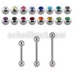 bbjb3xs barbell acero quirurgico dos bolas joya