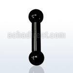 bbk2 barbell lengua acero quirurgico anodizado negro 6mm bolas rosca interna 10mm mayorista