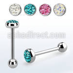 bbmtj8 barbell lengua acero quirurgico redonda 6mm cristal ferido bola acero 5mm 16mm distribuidor mayorista