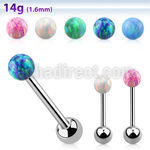 bbop6 barbell lengua acero quirurgico bola opalo 6mm bola acero liso 6mm inferior al por mayor