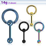 bbtsl barbell lengua acero quirurgico anodizado bola 6mm conectada aro bola presion 16mm mayorista