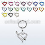 bcrg678 aro bola presion acero 316l corazon flecha tachonado cristal colgado al por mayor