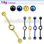 bdbt14 barbell industrial loop con aro acero quirurgico anodizado bolas 5mm venta