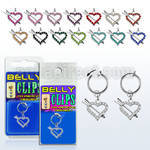blcp678 piercing falso clip ombligo corazon flecha cristal colgado 1 pieza mayorista