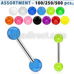 blk344 surtido piercings surtido barbells lengua acero quirurgico bolas acrilico uv 6mm 16mm distribuidor