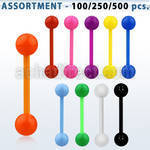 blk491 surtido piercings surtido barbells lengua acrilico flexible bolas acrilicas 6mm colores solidos 16mm al por mayor