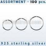 blk516 surtido piercings 100 aros continuos plata 925 1mm venta