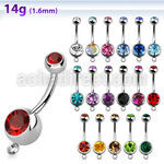 bn2cgh piercing ombligo acero quirurgico bola joya bisel 8mm 5mm gancho conectar s mayorista