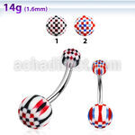 bndxu piercing ombligo acero quirurgico bolas acrilicas 5 & 8 mm cuadros 38 10mm distribuidor mayorista