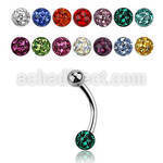 bne1fr banana ceja acero quirurgico bola multi cristal 3mm bola acero liso 3mm mayorista