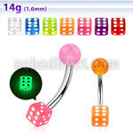 bngldi piercing ombligo acero quirurgico bola brilla oscuridad 5mm dado brilla oscuridad 5mm distribuidor mayorista