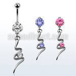 bnrz13 piercing ombligo acero quirurgico zirconia 8mm colgante remolino zirconia redonda 38 10mm al por mayor