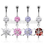 bnrz232 piercing ombligo acero quirurgico zirconia 8mm colgante zirconita redonda 38 10mm distribuidor mayorista