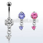 bnrz337 piercing ombligo acero quirurgico zirconia 8mm colgante corazon zirconia 38 10mm distribuidor mayorista
