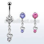 bnrz370 piercing ombligo acero quirurgico zirconia 8mm colgante nota musical zirconita redonda 38 10mm distribuidor