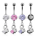 bnrz375 piercing ombligo acero quirurgico zirconia 8mm colgante cisne zirconita redonda 38 10mm distribuidor