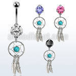 bnrz544 piercing ombligo acero quirurgico zirconia 8mm colgante atrapasuenos 38 10mm distribuidor