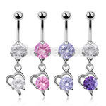 bnrz9 piercing ombligo acero quirurgico zirconia 8mm colgante corazon zirconia redonda 38 10mm distribuidor