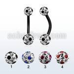 bnt2frsa piercing ombligo acero quirurgico anodizado bolas 5mm 6mm multi cristal ferido puntos distribuidor mayorista