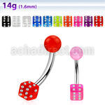 bnuvdic piercing ombligo acero quirurgico bola acrilico uv cristal 5mm dado acrilico uv cristal 5mm al por mayor