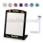 brac22 display 120 piercing nariz l bio flexible redonda 2mm cristal swarovski bisel distribuidor mayorista