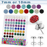 brerfr1 display 32 pares piercings oreja acero quirurgico cristal ferido 7mm 10mm distribuidor
