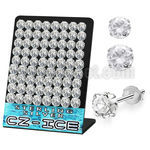 brmcz9 display 36 pares piercings oreja plata esterlina grandes zirconia redondas claras 9mm 10mm distribuidor mayorista