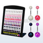 brmix29 display 40 piercings ombligo acero quirurgico bolas acrilicas recubrimiento ab 5 8mm 10mm distribuidor