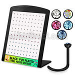 brnstc2 display 120 piercing nariz l acero quirurgico anodizado negro cristal redondo 2mm distribuidor mayorista