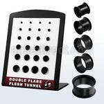 brpg3 display 24 dilataciones tunel doble flare acero quirurgico pvd negro 3mm 12mm distribuidor