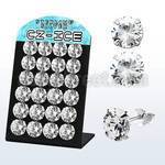 brscz11 display 12 pares piercings oreja plata esterlina grandes zirconia redondas claras 11mm 12mm distribuidor