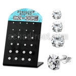 brsczs display 12 pares piercings oreja plata esterlina zirconia redondas claras 2mm 4mm distribuidor
