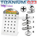 brtsa2 display 24 bases microdermal titanio g23 tornillo acero 316l 2mm & 2 5mm al por mayor