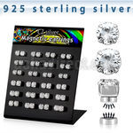 brzmgc display 24 piercings oreja magneticos zirconia plata clara redondas 5 6mm distribuidor