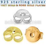 but925 one pair of 18k gold plated silver butterfly