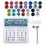 bxdbm caja piercing nariz hueso plata 925 0 6mm cristal gemelos redondos 1 4mm distribuidor