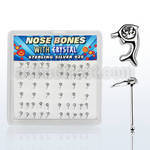 bxdpc caja display piercing nariz hueso plata 0 6mm delfin cristal claros venta