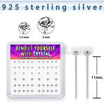 bxnymc8 silver bend it yourself nose stud 22g clear 52