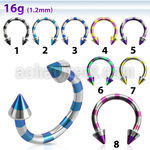 cbemtn barbell circular acero quirurgico pvd rayas cebra conos 3mm distribuidor