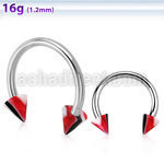 cbenaa barbell circular acero quirurgico conos 3mm acrilico uv rojo negro 8mm distribuidor