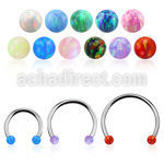 cbeop3l barbell circular diametro acero 316l bolas opalo 3mm usar como arete venta