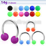 cbsab6l barbell circular diametro acero 316l bolas 6mm acrilico color solido usar como arete mayorista