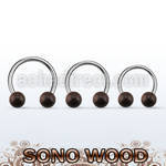 cbsn5 barbell circular organico barra acero 316l bolas madera sono 5mm mayorista