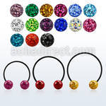 cbstf6l barbell circular diametro acero 316l anodizado bolas multi cristal 6mm usar como arete al por mayor