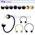 cbstjb5l barbell circular diametro acero 316l anodizado bolas 5mm joya cristal bisel usar como arete distribuidor