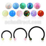 cbstop3l barbell circular diametro acero 316l anodizado bolas opalo 3mm usar como arete al por mayor
