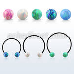 cbstop5l barbell circular diametro acero 316l anodizado bolas 5mm opalo usar como arete distribuidor