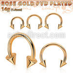 cbttcnm barbel circular acero 316l pvd oro rosa conos 4mm distribuidor mayorista