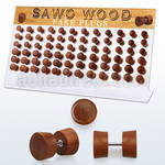 dacb167 display acrilico 72 plugs falsos madera sawo barra acero quirurgico 8mm 10mm distribuidor mayorista